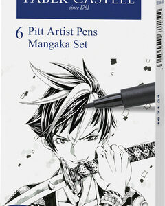 Faber Castell FC-167124 Tekenstift Faber-Castell Pitt Artist Pen Mangaka 6-delig Etui Zwart