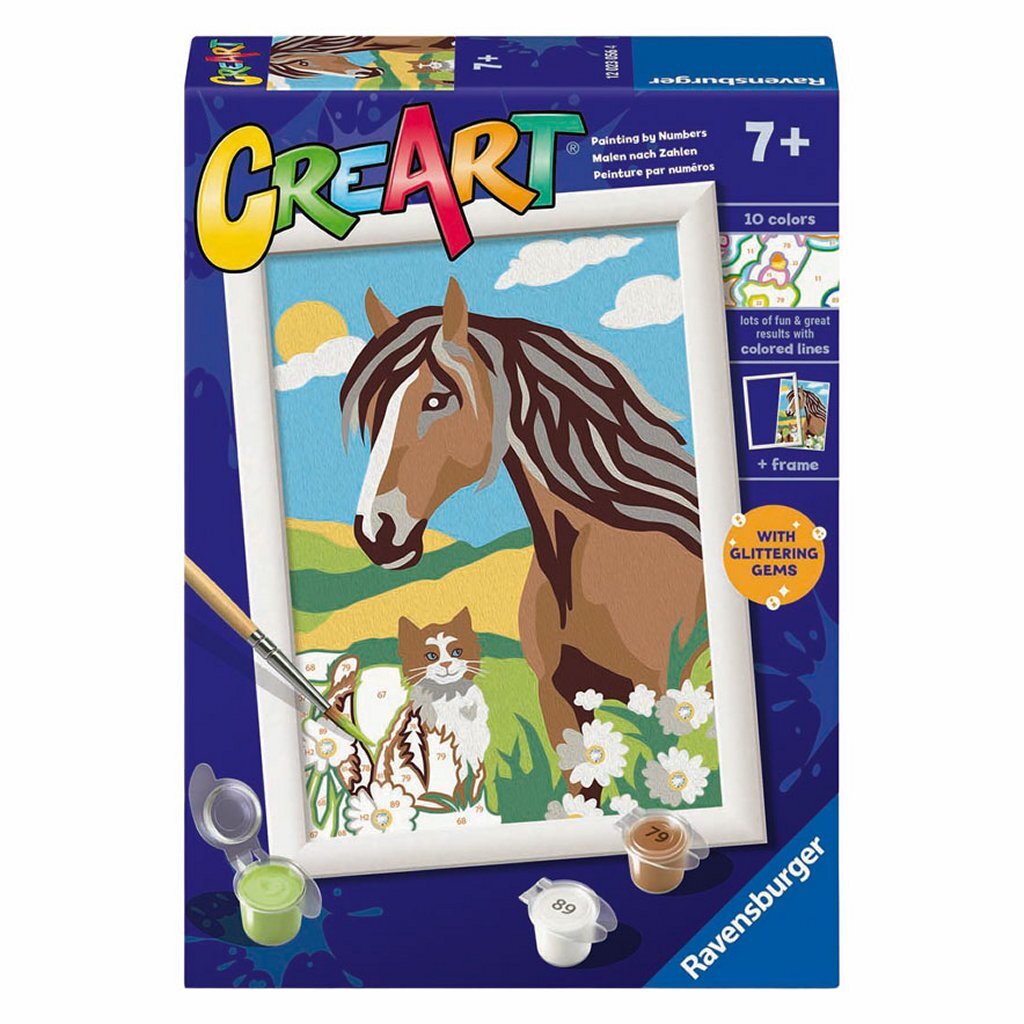 Ravensburger CreArt Schilderen op Nummer Paard en Poesje