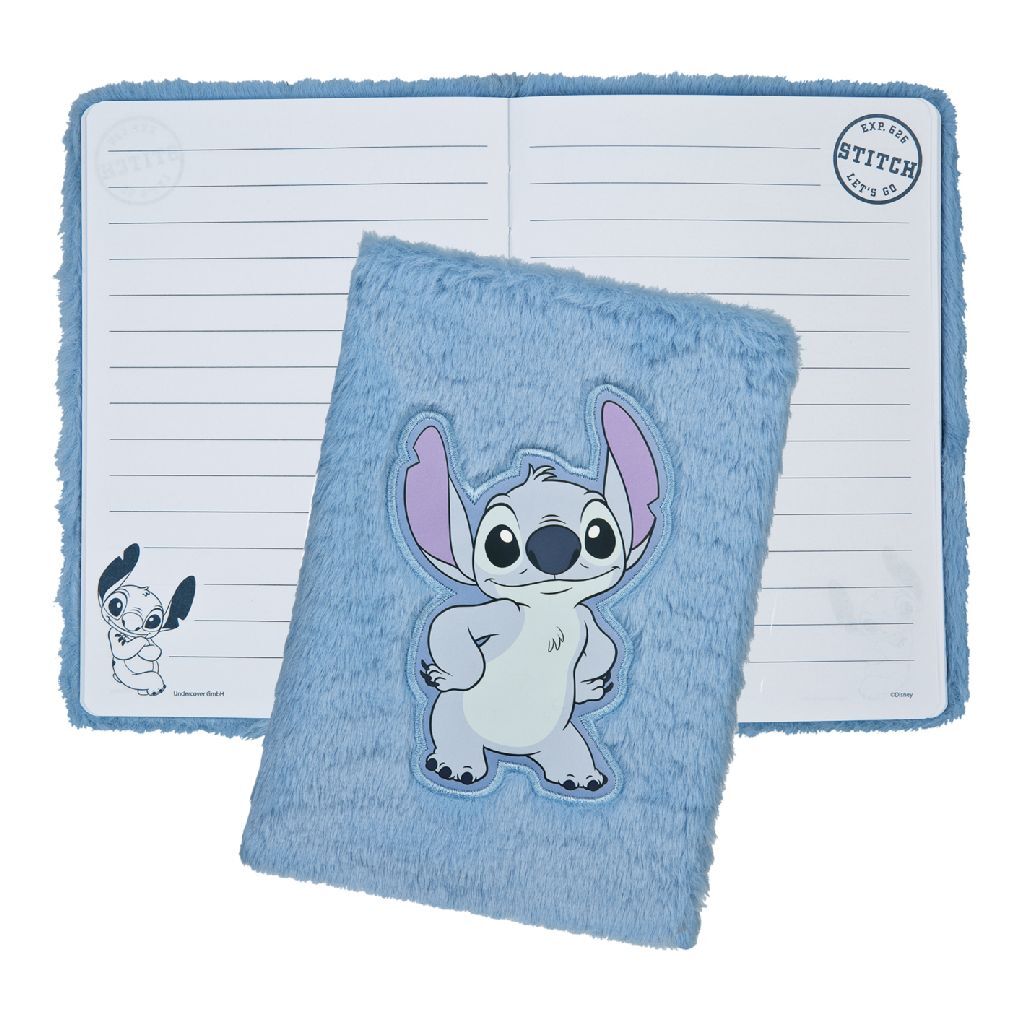 Disney Stitch Pluchen Notitieboekje A5 Blauw