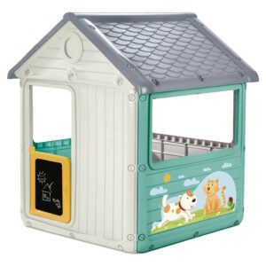 Dolu Speelhuis met Krijtbord Wit/Blauw/Geel