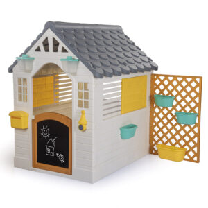 Dolu Tuin Speelhuis met Accessoires Wit/Grijs 140x127x107.5cm