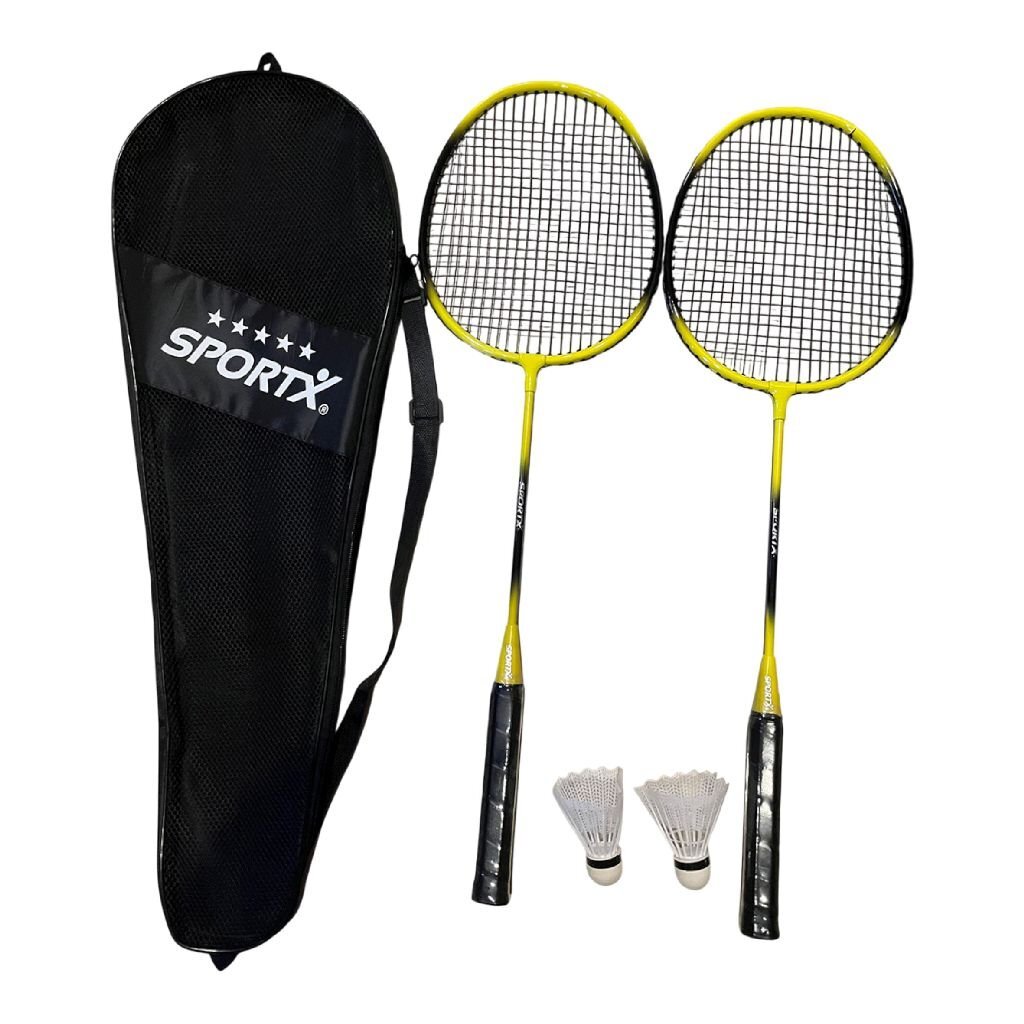 SportX Badmintonset 5 Sterren Assorti Geel/Zwart