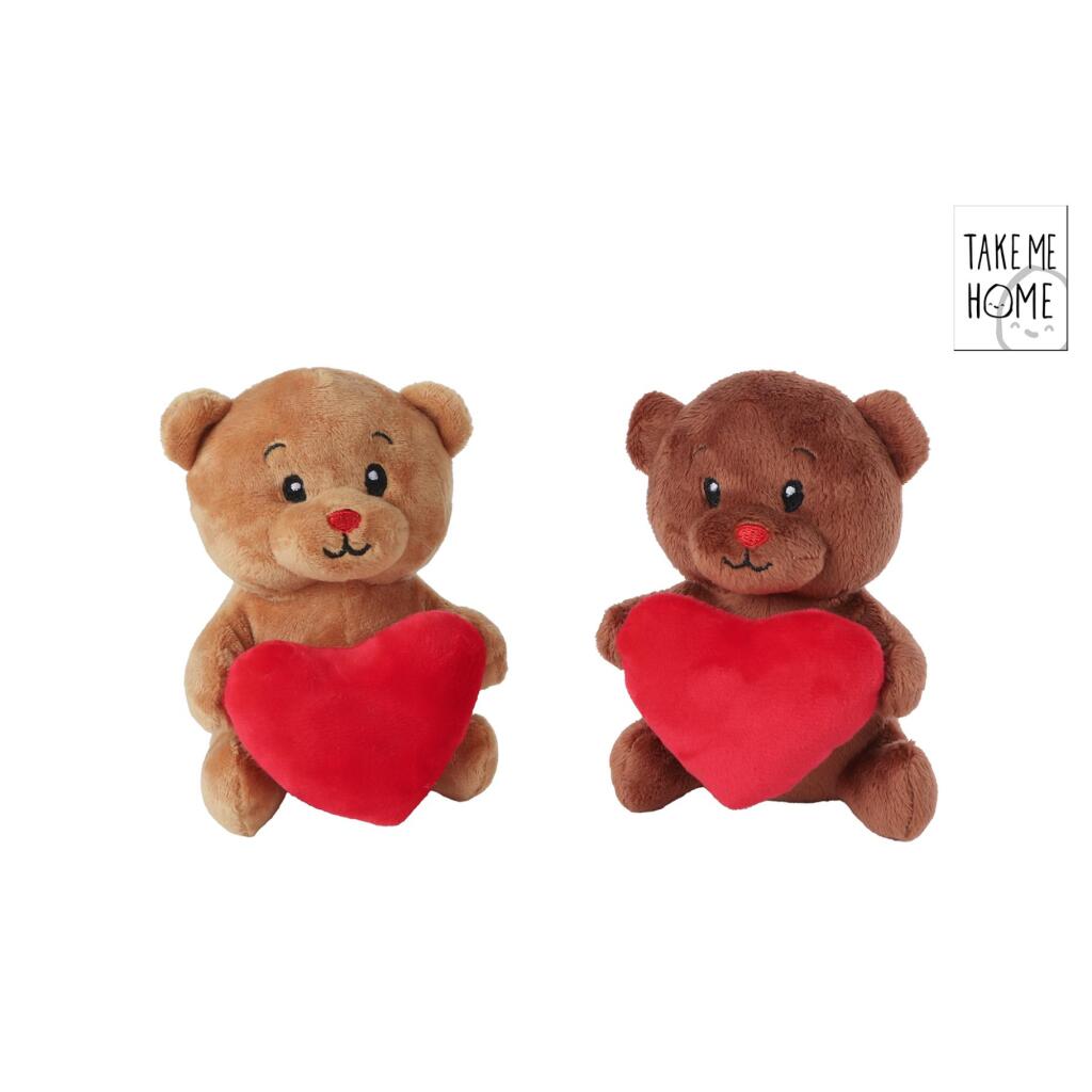 Knuffelbeer met Hart 15 cm Assorti