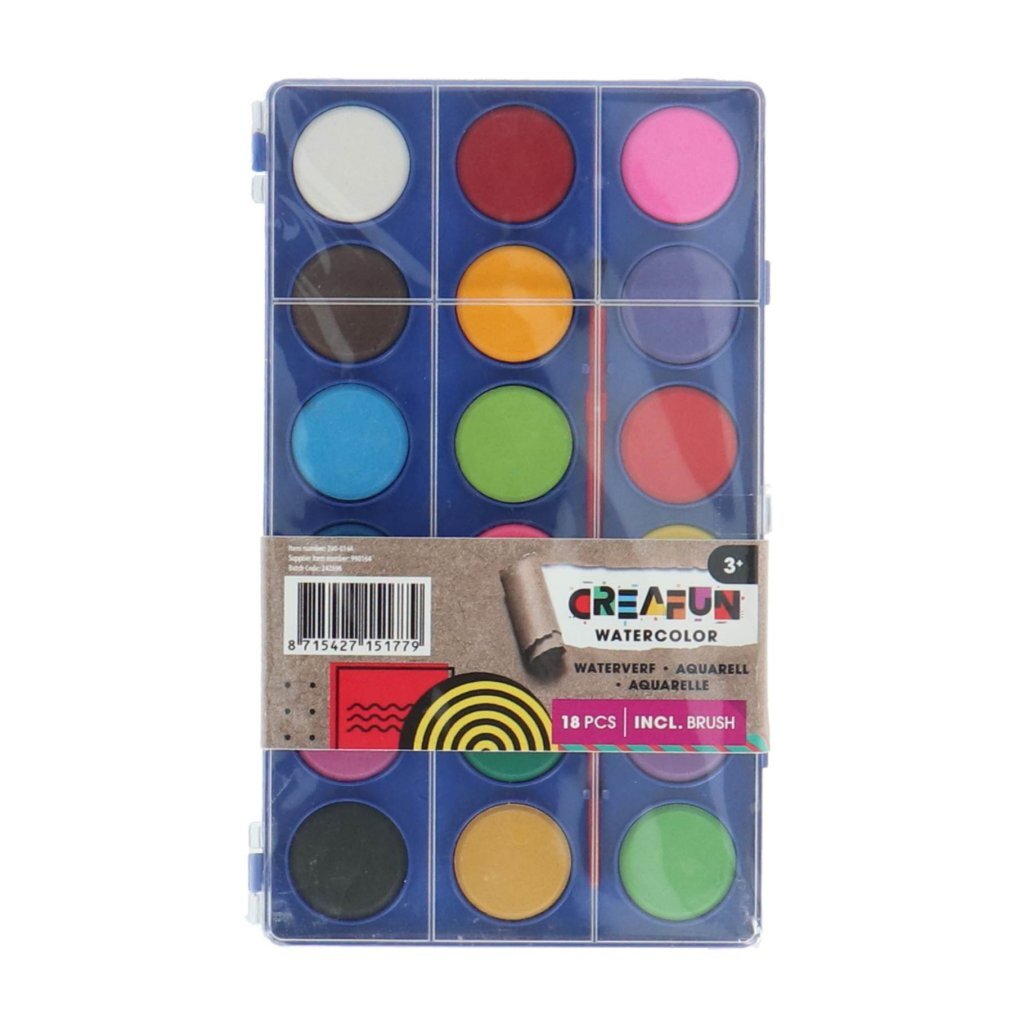 Creafun Waterverf 18 Kleuren + Kwast