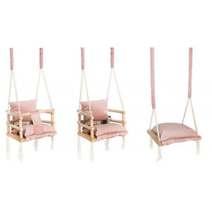 Houten 3 in 1 schommel roze